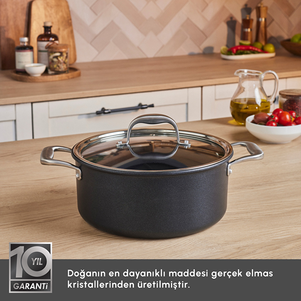 Karaca Biodiamond Pro İndüksiyon Tabanlı Tencere 24 Cm görseli 3