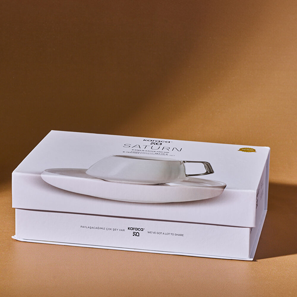 Karaca Streamline Saturn 6 Kişilik Kahve Fincan Takımı 100 ml Platin thumbnail 3