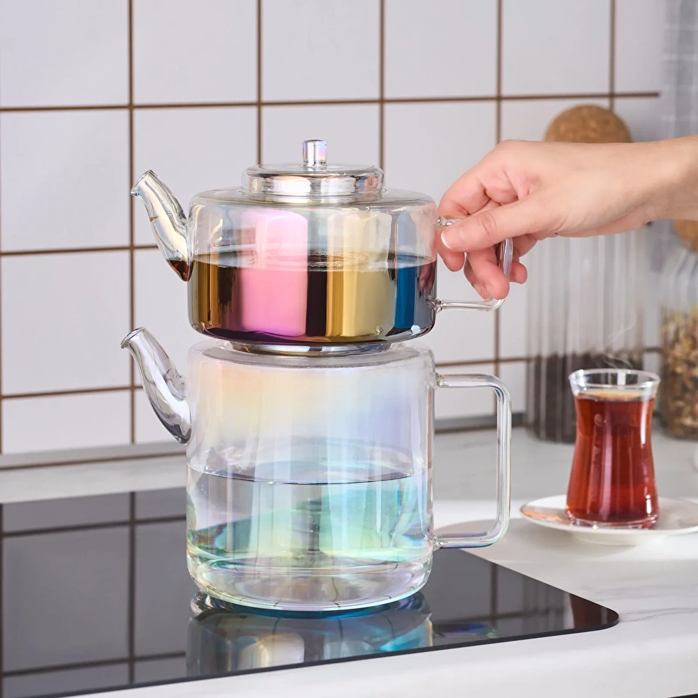 Karaca Flat Borosilikat Cam Midi Çaydanlık Luster görseli 8