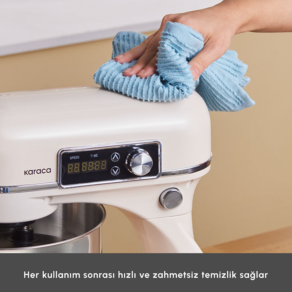 Karaca Maestro Artisan Hamur Yoğurma Makinesi Ultra Sessiz 6 Litre Krem thumbnail 8