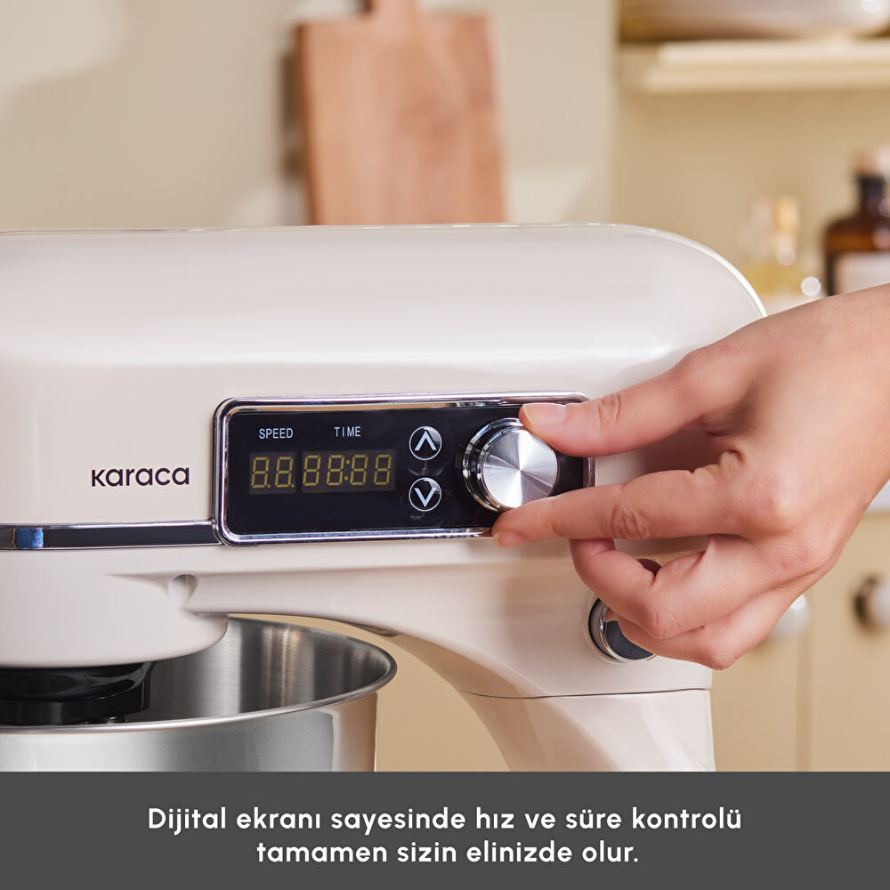 Karaca Maestro Artisan Hamur Yoğurma Makinesi Ultra Sessiz 6 Litre Krem thumbnail 6