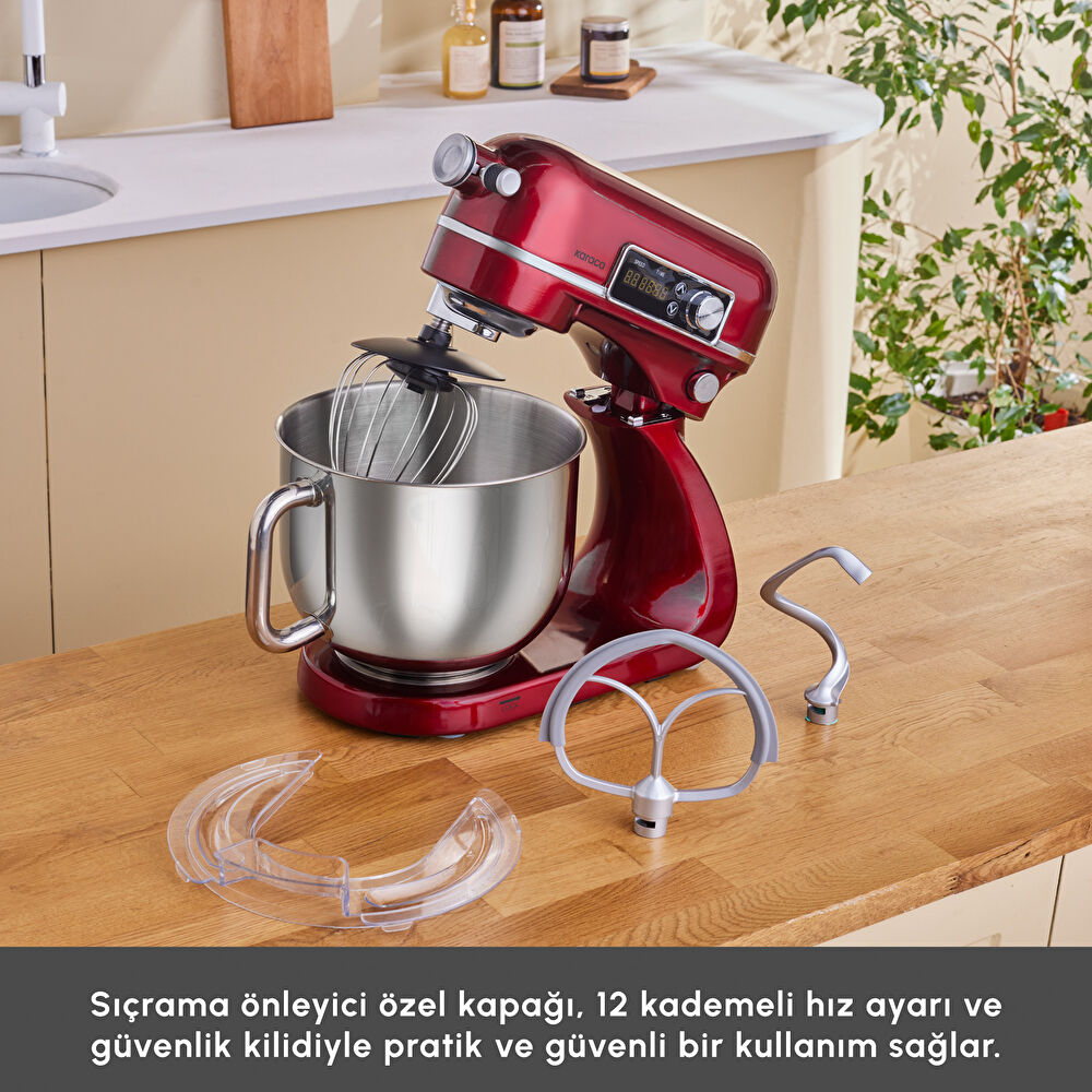 Karaca Maestro Artisan Hamur Yoğurma Makinesi Ultra Sessiz 6 Litre Kırmızı thumbnail 5