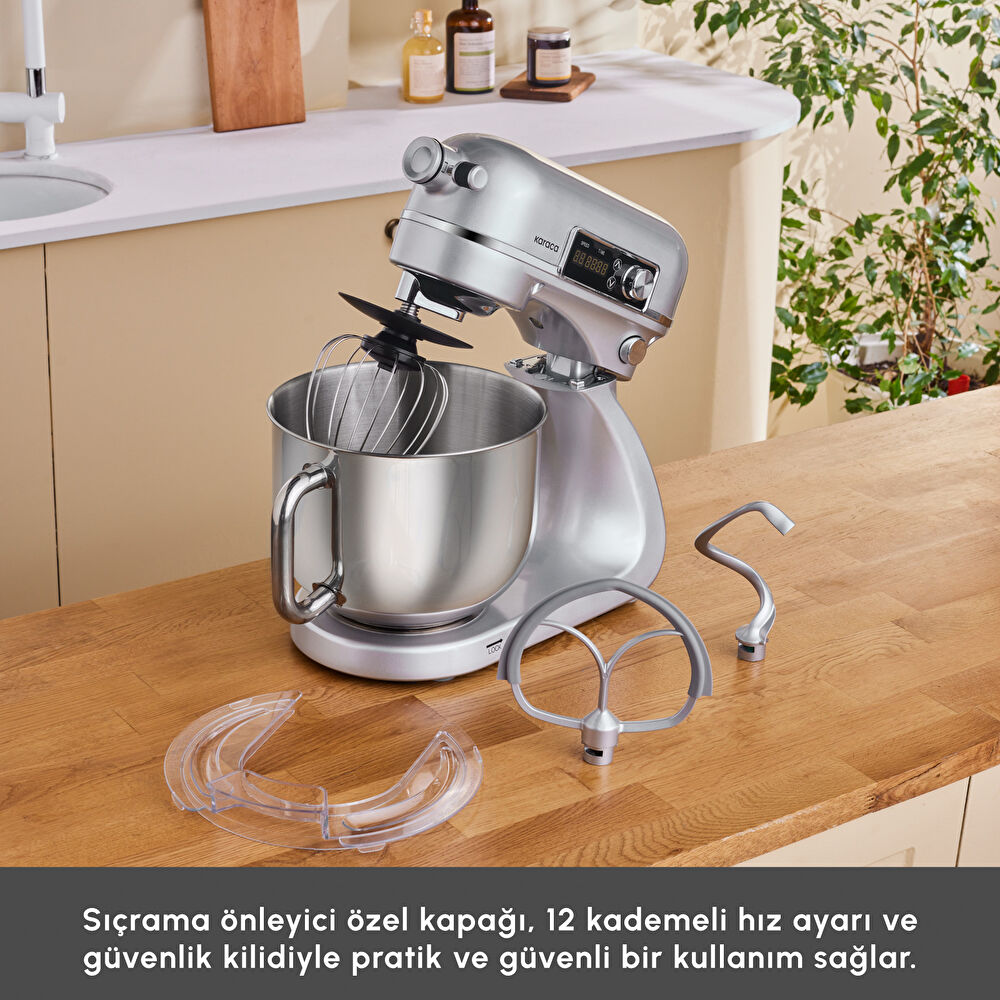 Karaca Maestro Artisan Hamur Yoğurma Makinesi Ultra Sessiz 6 Litre Silver thumbnail 5
