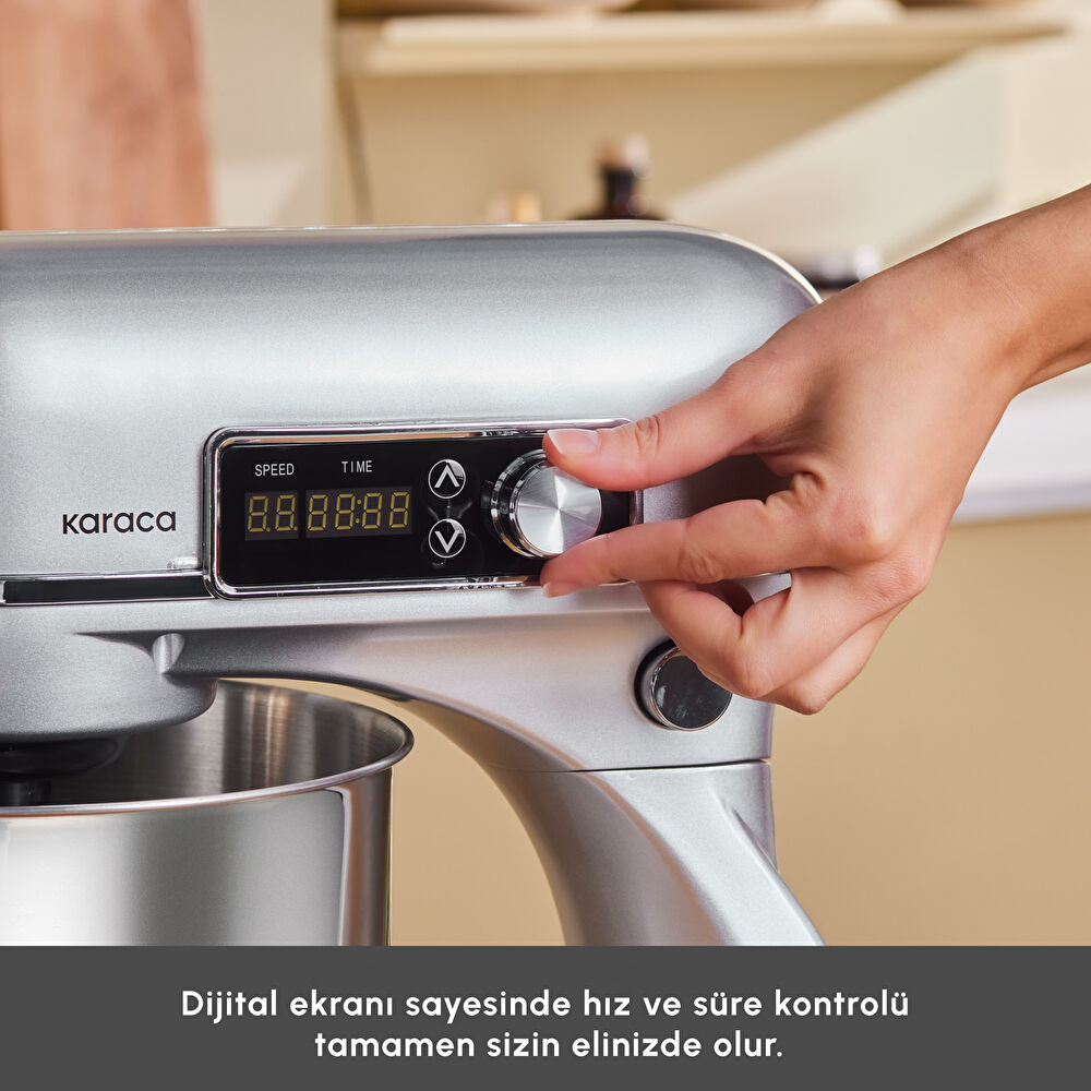 Karaca Maestro Artisan Hamur Yoğurma Makinesi Ultra Sessiz 6 Litre Silver thumbnail 6