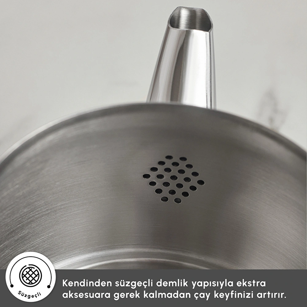 Karaca Belinay İndüksiyon Tabanlı Midi Siyah Çaydanlık Takımı görseli 6