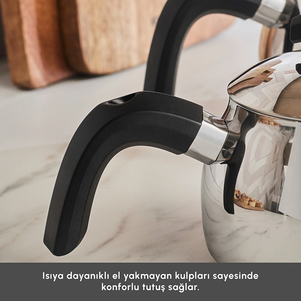 Karaca Belinay İndüksiyon Tabanlı Midi Siyah Çaydanlık Takımı görseli 7