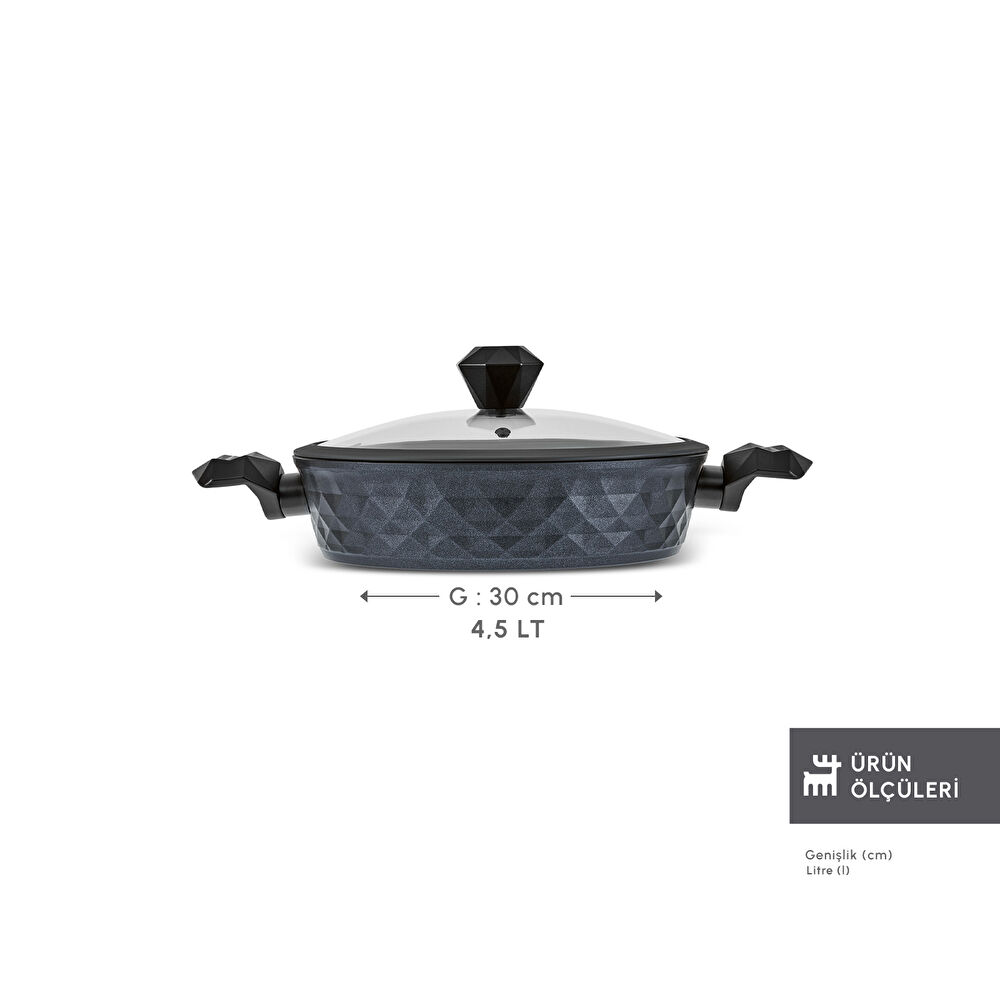 Karaca Biodiamond Antibakteriyel Kulp Karnıyarık Tencere 30 Cm thumbnail 4