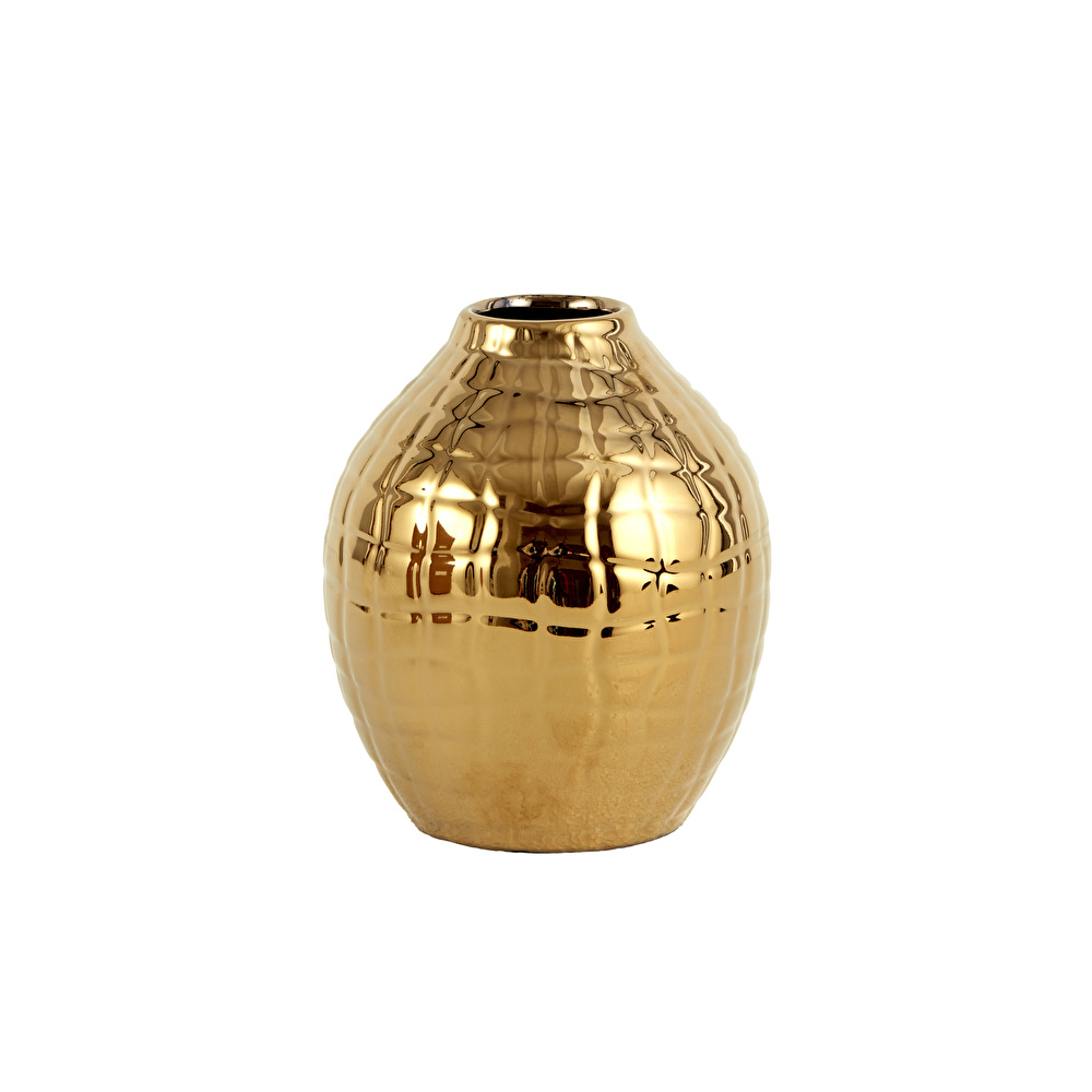 Karaca Home Lesley Dekoratif Oval Vazo Gold 12X12X14 Cm görseli 2