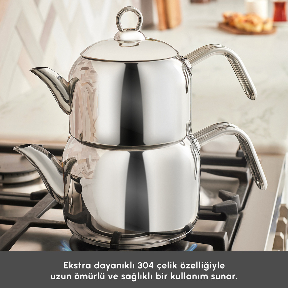 Karaca Urban İndüksiyon Tabanlı Midi Çaydanlık Takımı görseli 3