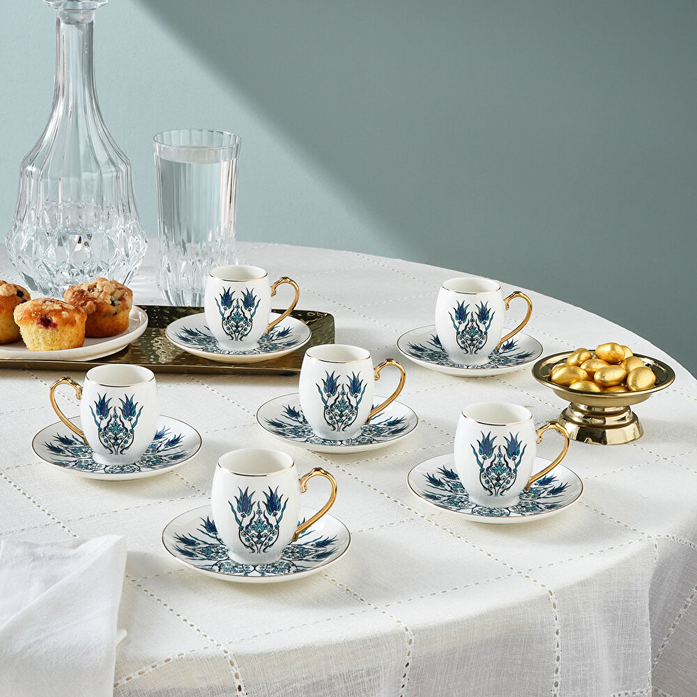 Karaca İznik 6 Kişilik Kahve Fincan Takımı 80 ml thumbnail 3