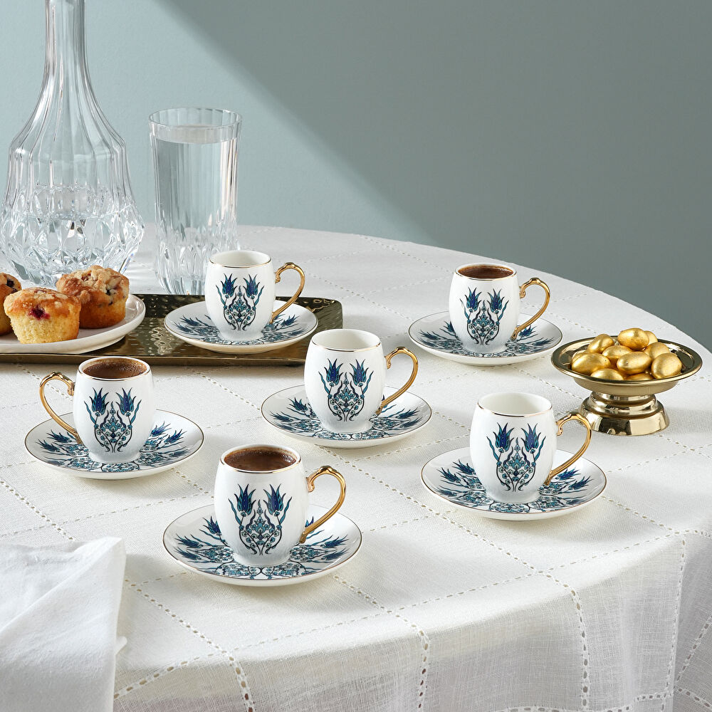 Karaca İznik 6 Kişilik Kahve Fincan Takımı 80 ml thumbnail 6