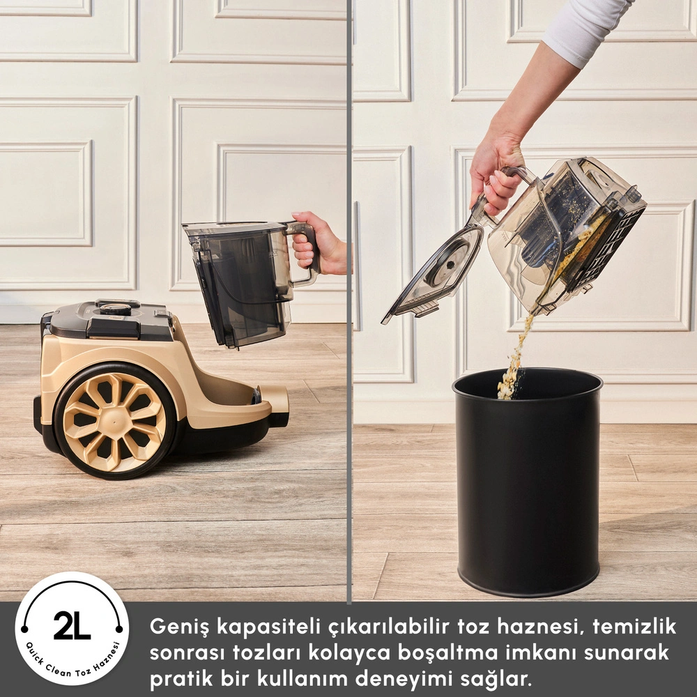 Karaca Vantuz High Force F2 Matte Mineral Gold Elektrikli Süpürge görseli 5