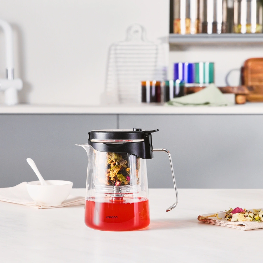 Karaca Brewy Tea Borosilikat Cam French Press 550 ml görseli 2