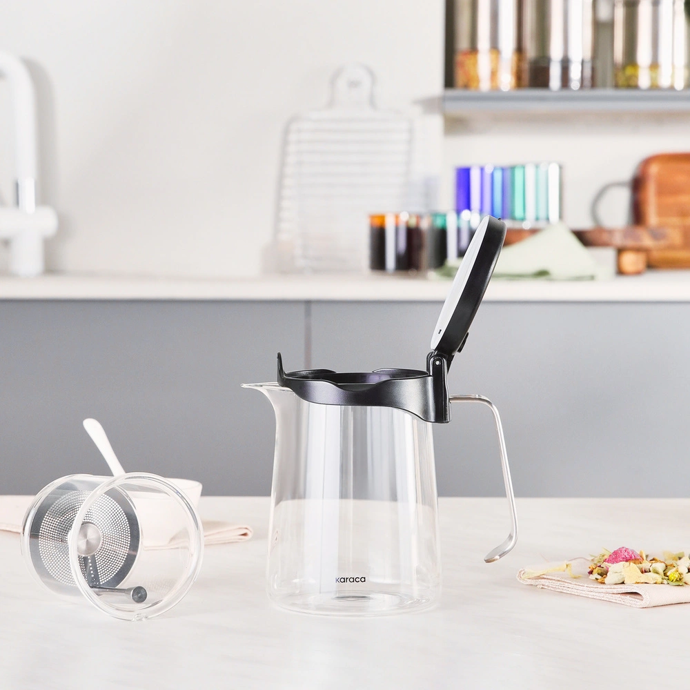 Karaca Brewy Tea Borosilikat Cam French Press 550 ml görseli 4