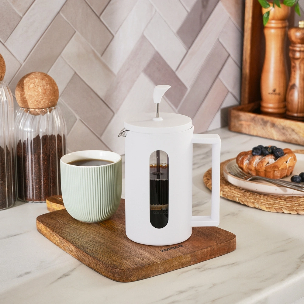 Karaca Leya French Press 600 ml Beyaz görseli 1