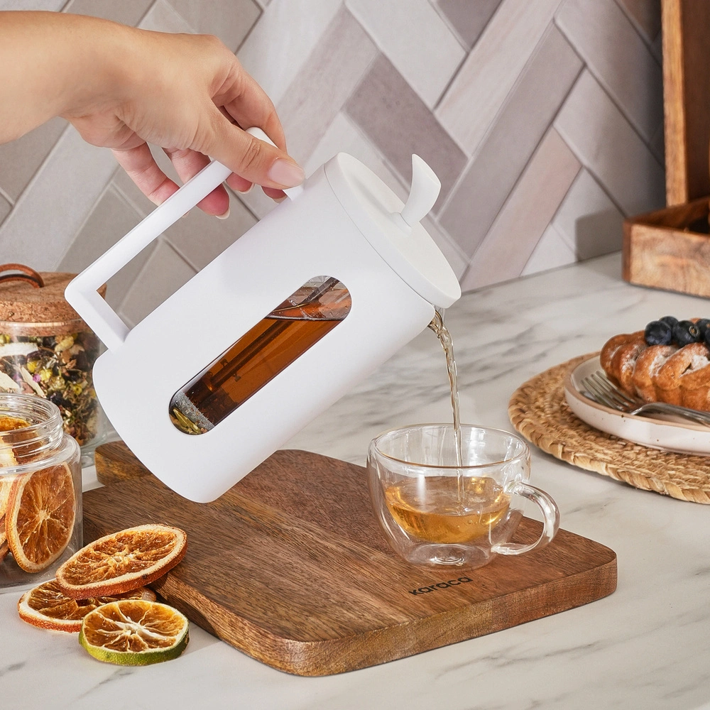 Karaca Leya French Press 600 ml Beyaz görseli 4