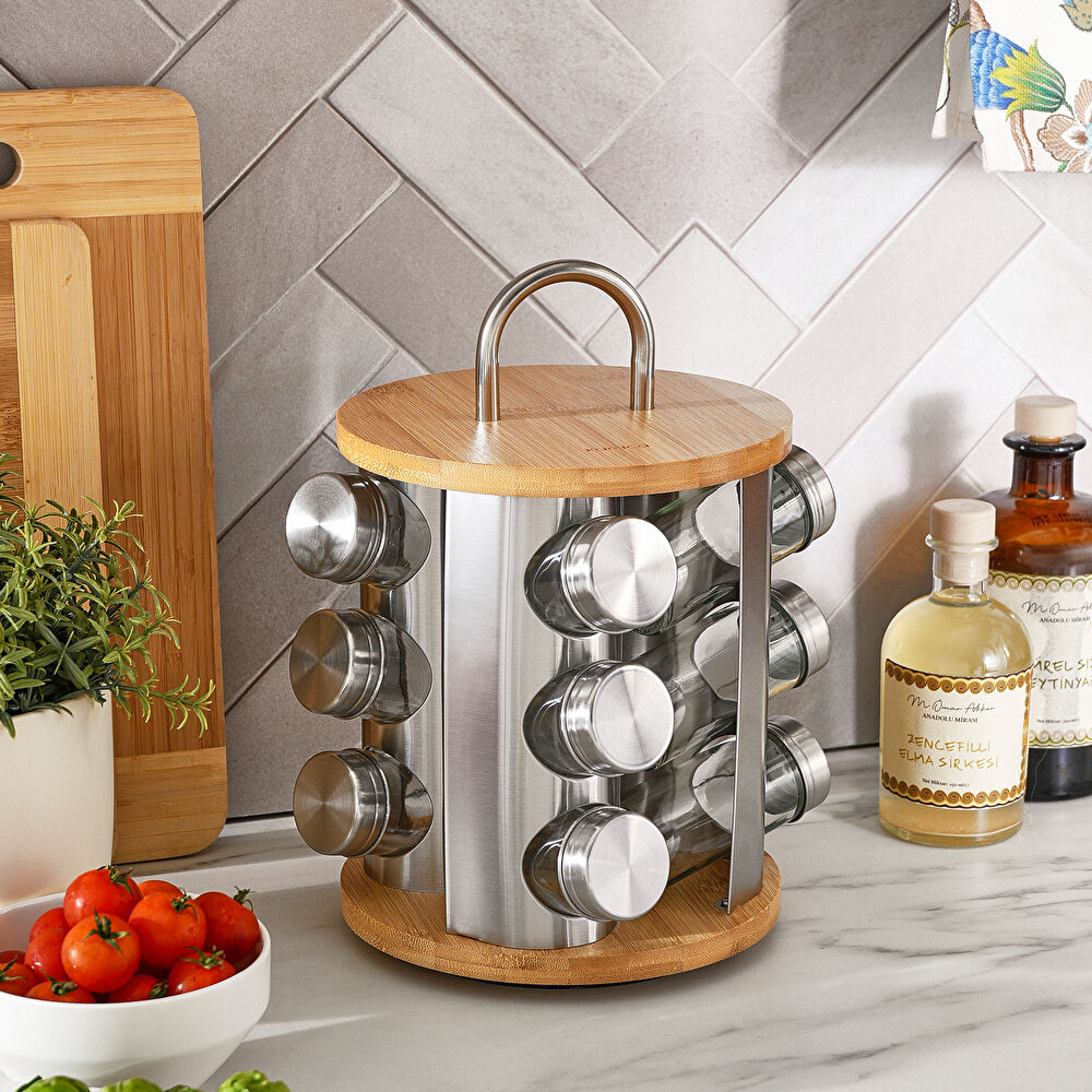 Karaca Alya Dönen Standlı 12'li Baharat Takımı