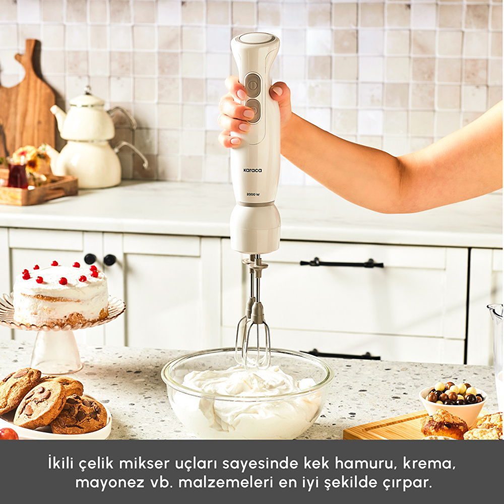 Karaca Pro Multimax 6 in 1 Çok Amaçlı Mutfak Robotu 2000W Iconic Beige görseli 9