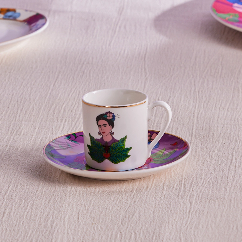 Karaca Frida Kahve Fincanı Ve Tabağı Mor 90 Ml görseli 1
