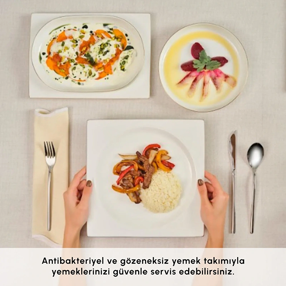 Karaca Red Carpet Collection Fine Pearl Extra Nish 62 Parça 12 Kişilik Yemek Takımı Gold görseli 4