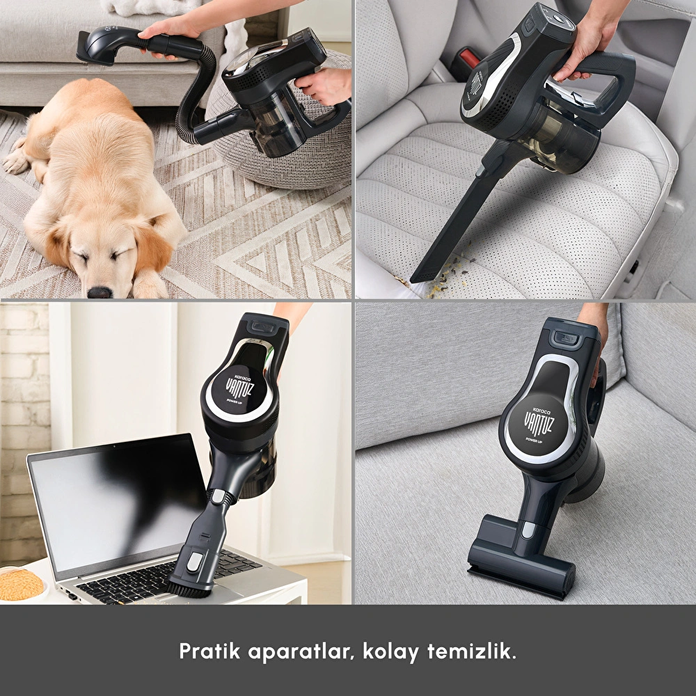 Karaca Vantuz Power Up Pro Dikey Süpürge Black Chrome görseli 5