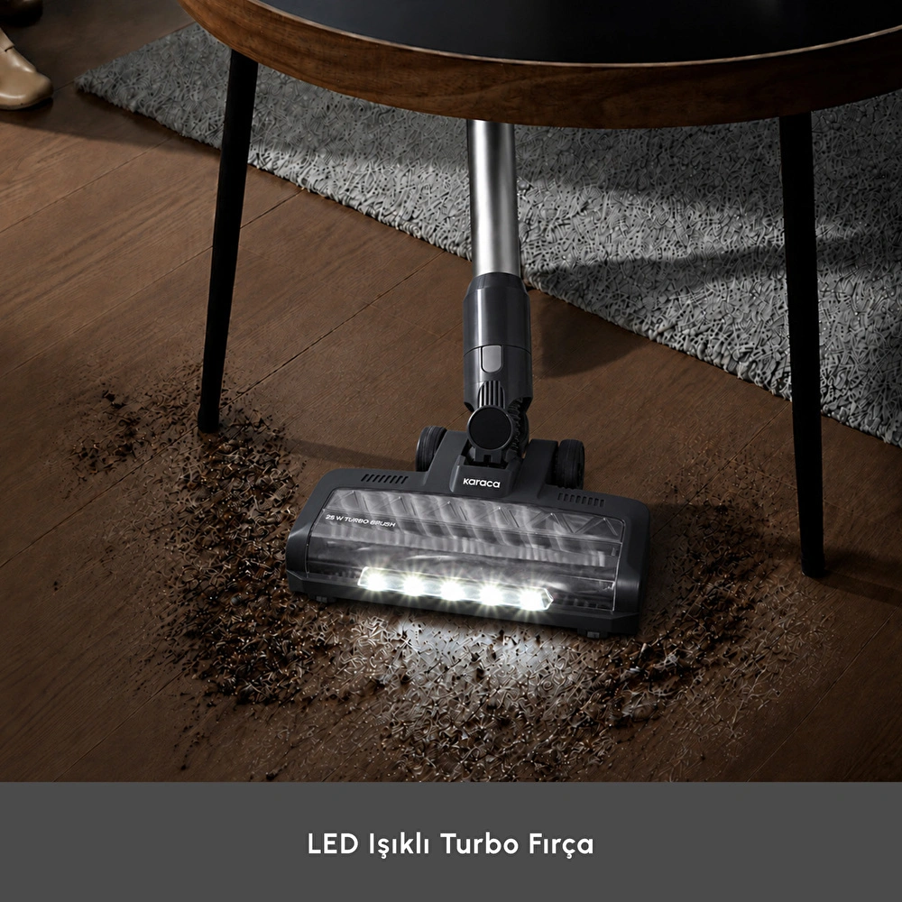 Karaca Vantuz Power Up Pro Dikey Süpürge Black Chrome görseli 6