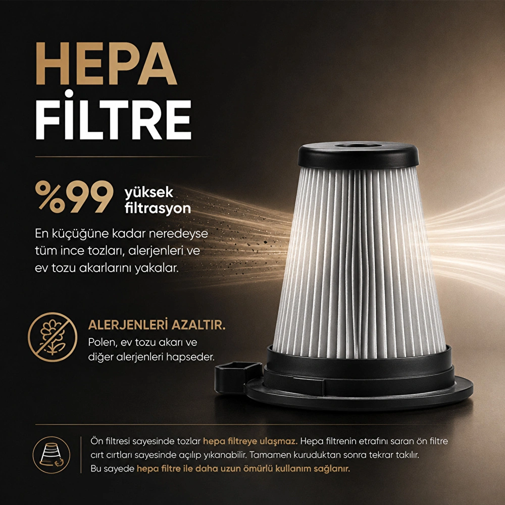 Karaca Vantuz Power Up Pro Dikey Süpürge Black Chrome görseli 7