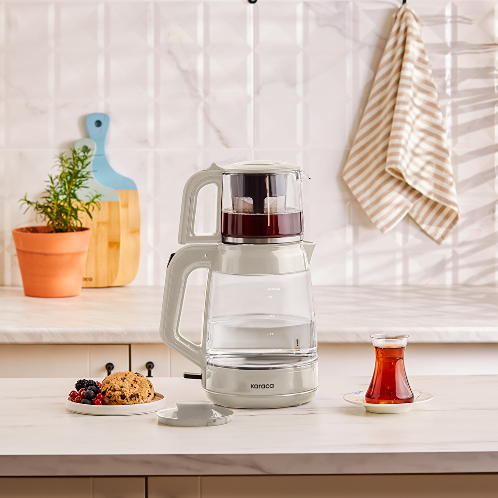 Karaca Glass Tea Xl 2 in 1 Cam Çay Makinesi Starlight | Karaca