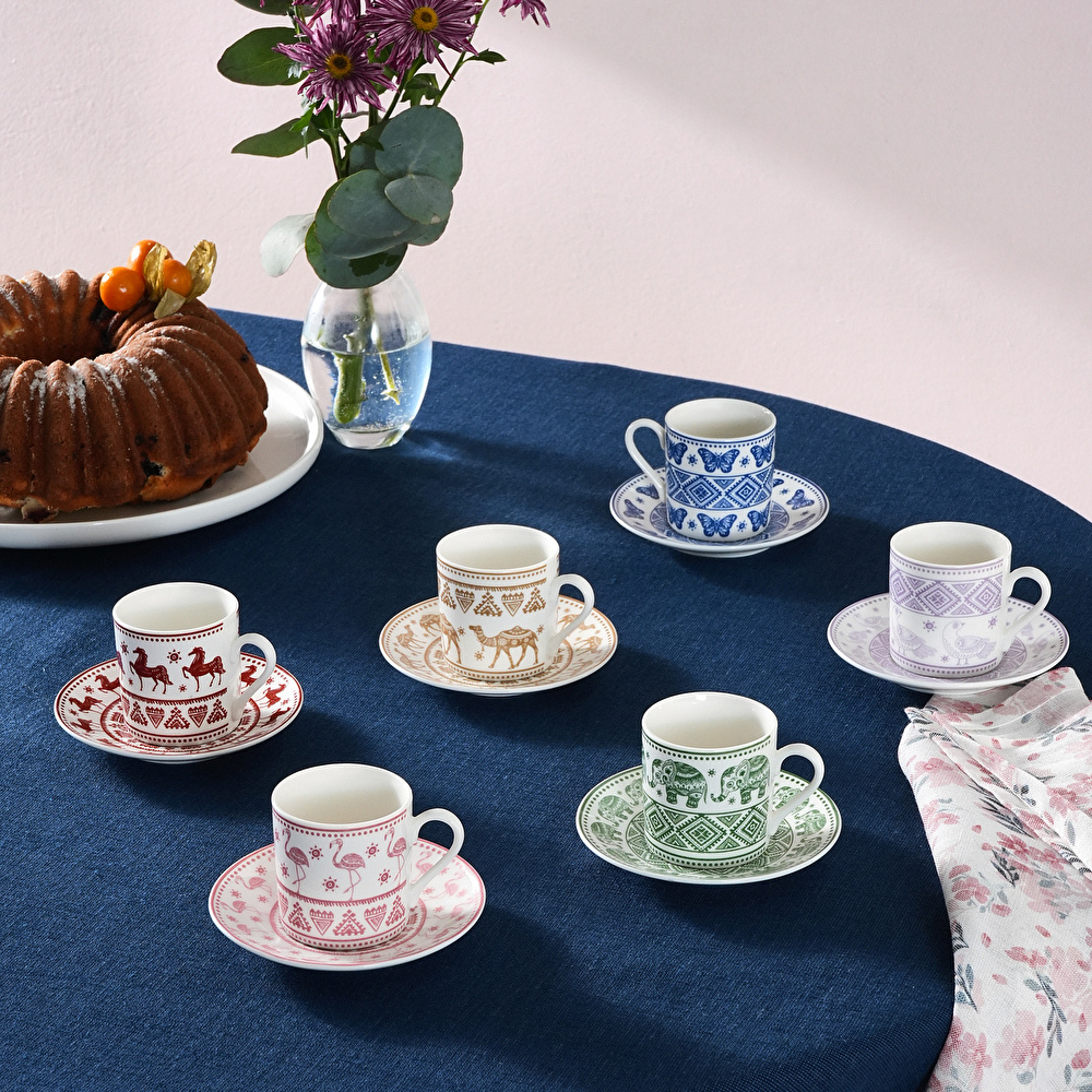 Karaca Teri 6 Kişilik Kahve Fincanı 90 ml