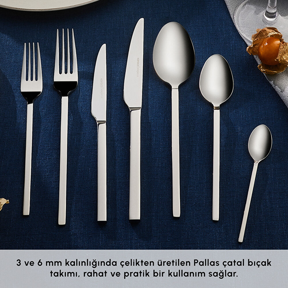 Karaca Elegance Pallas Platin 12 Kişilik 84 Parça Çatal Kaşık Bıçak Takımı thumbnail 3