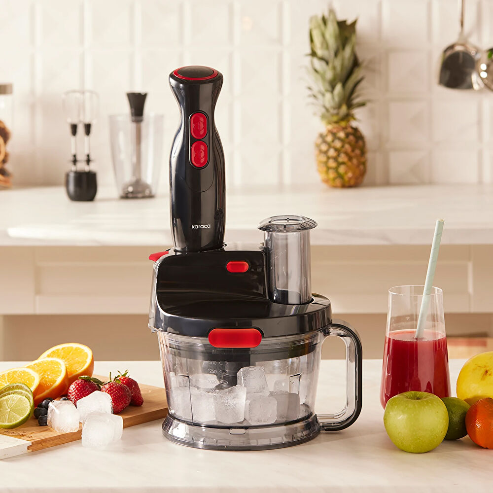 Karaca Pro-Multimax Mutfak Robotu 2000W Black Red thumbnail 2