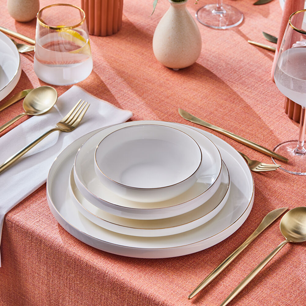 Karaca Stream Bone Saturn 24 Parça 6 Kişilik Yemek Takımı Gold