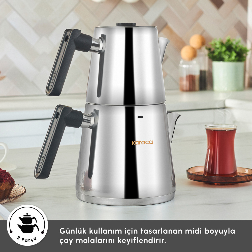 Karaca Ada İndüksiyon Tabanlı Çaydanlık Takımı Large görseli 5