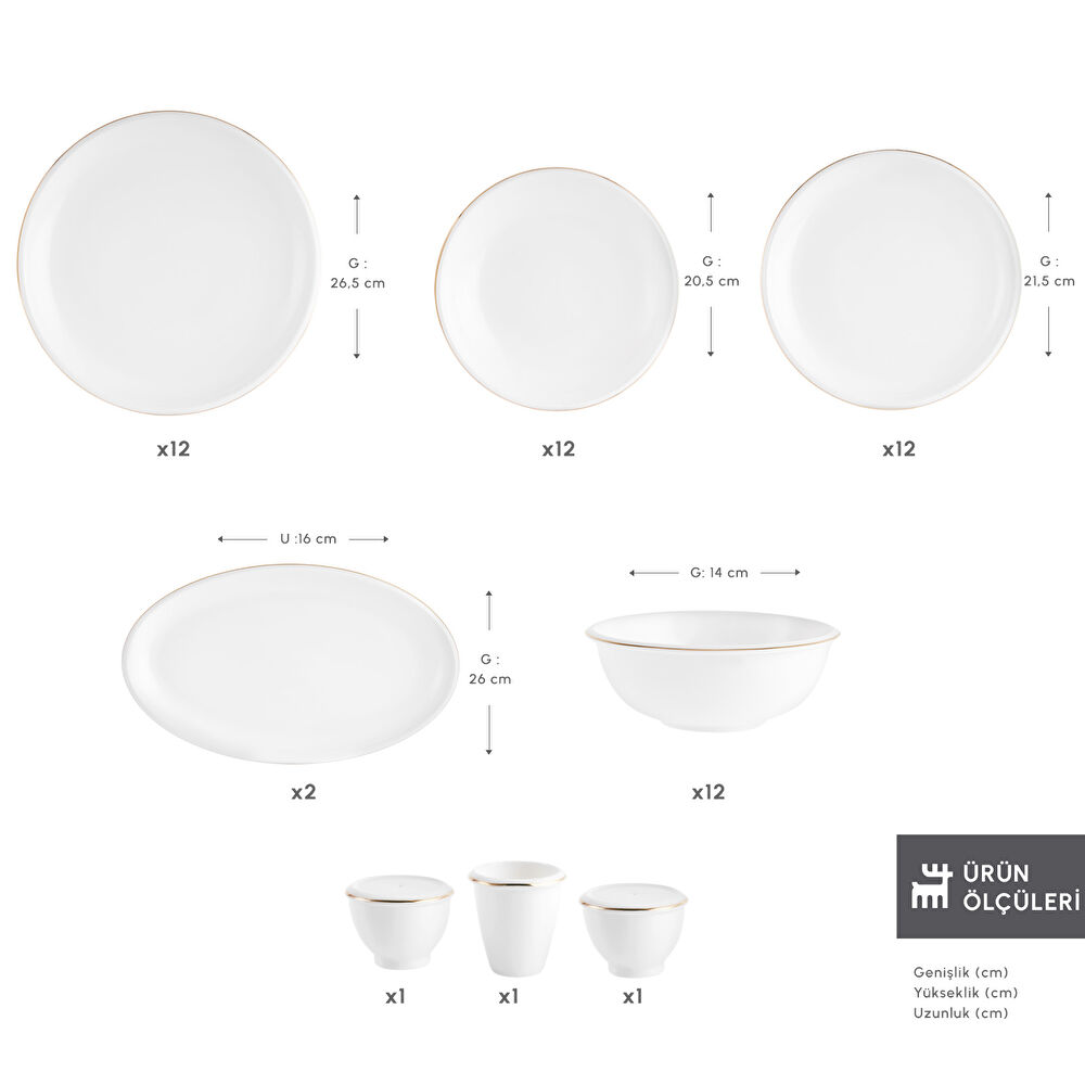 Karaca Red Carpet Collection Stream Bone Fortune 53 Parça 12 Kişilik Yemek Takımı Gold thumbnail 2