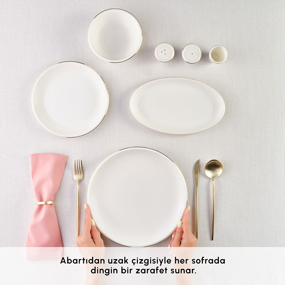 Karaca Red Carpet Collection Stream Bone Fortune 53 Parça 12 Kişilik Yemek Takımı Gold thumbnail 4