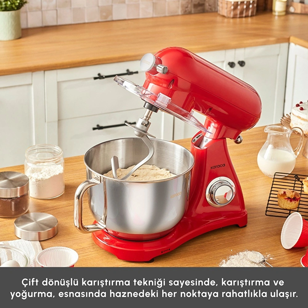 Karaca Powercast Chef Döküm Stand Mikser Red Mutfak Şefi 1800W 6,2 Lt  görseli 4