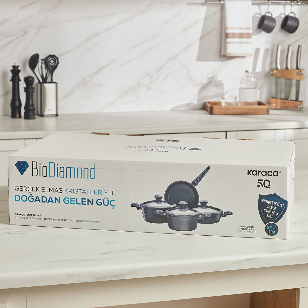 Karaca Biodiamond Antibakteriyel Kulplu İndüksiyon Tabanlı 7 Parça Tencere ve Tava Seti thumbnail 10