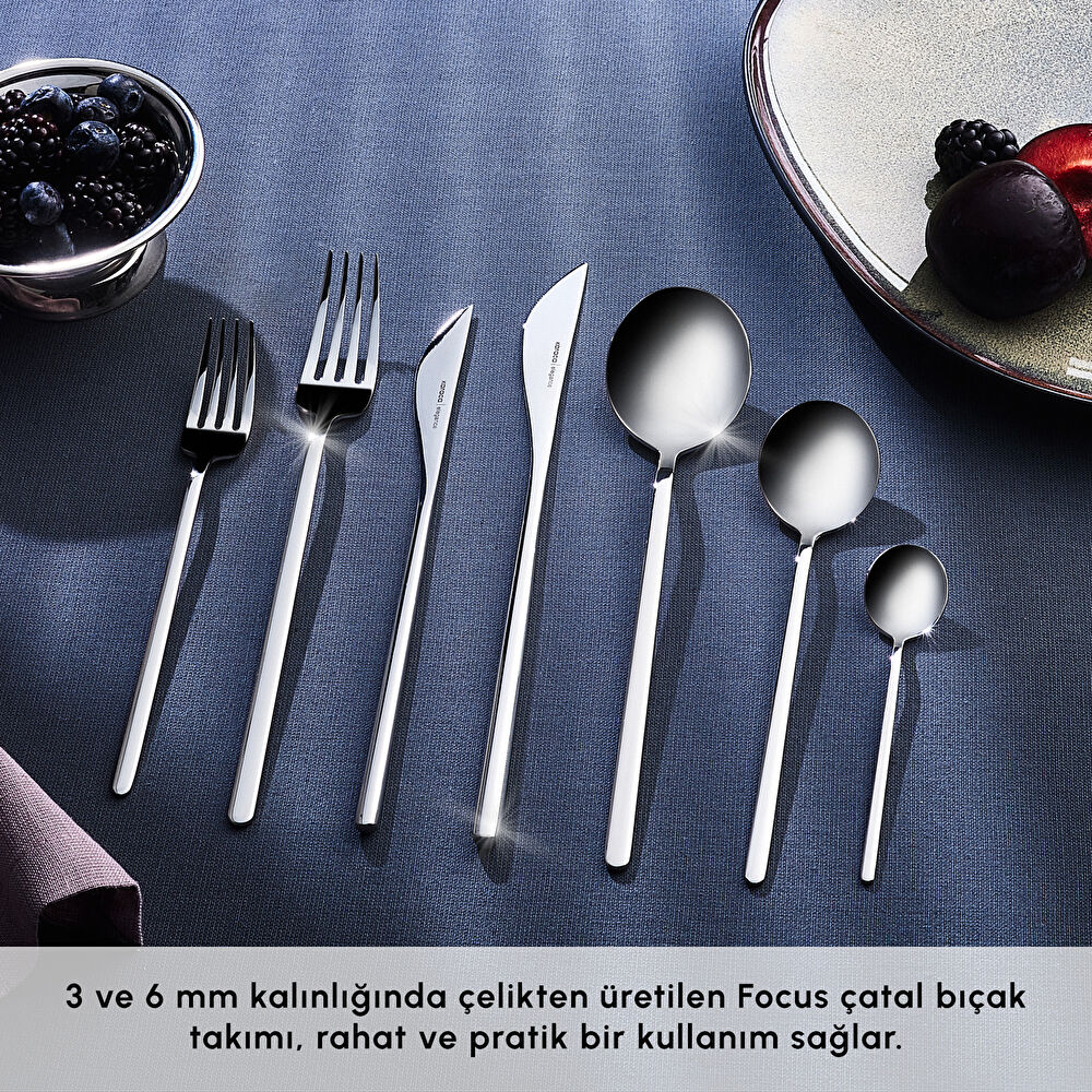 Karaca Elegance Focus Platin 12 Kişilik 84 Parça Çatal Kaşık Bıçak Takımı thumbnail 5