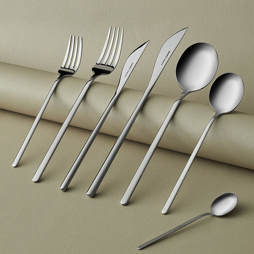 Karaca Elegance Focus Platin 12 Kişilik 84 Parça Çatal Kaşık Bıçak Takımı