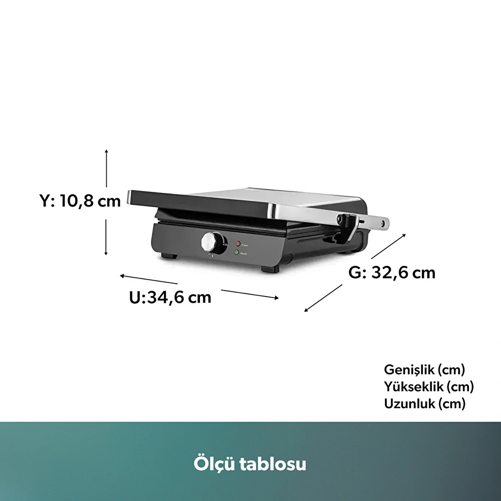 Homend Grilliant 1356H Inox Gövdeli Döküm Plakalı Tost ve Izgara Makinesi görseli 2