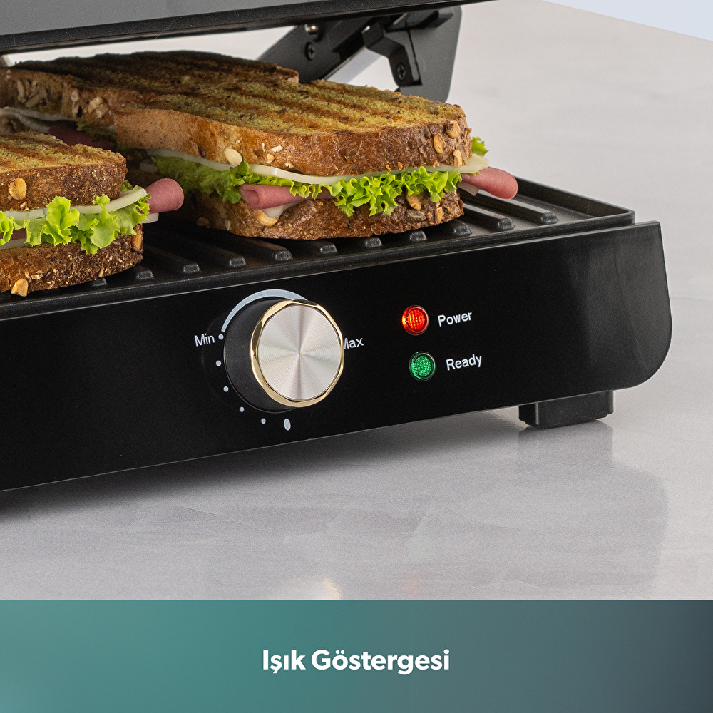 Homend Grilliant 1356H Inox Gövdeli Döküm Plakalı Tost ve Izgara Makinesi görseli 4