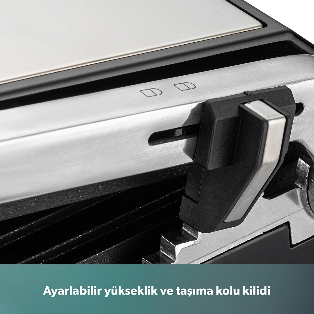 Homend Grilliant 1356H Inox Gövdeli Döküm Plakalı Tost ve Izgara Makinesi görseli 8
