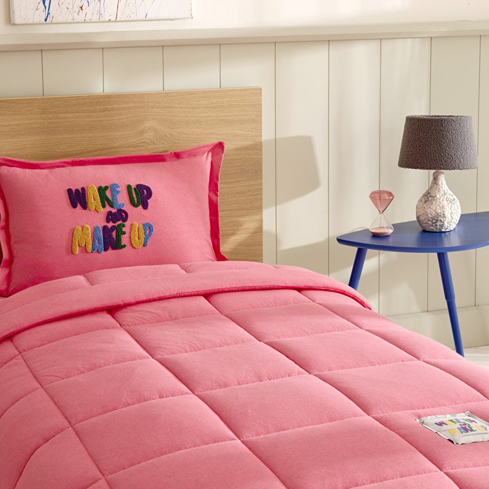 Karaca Home Motto Cotton Comfort Tek Kişilik Uyku Seti Fuşya görseli 4