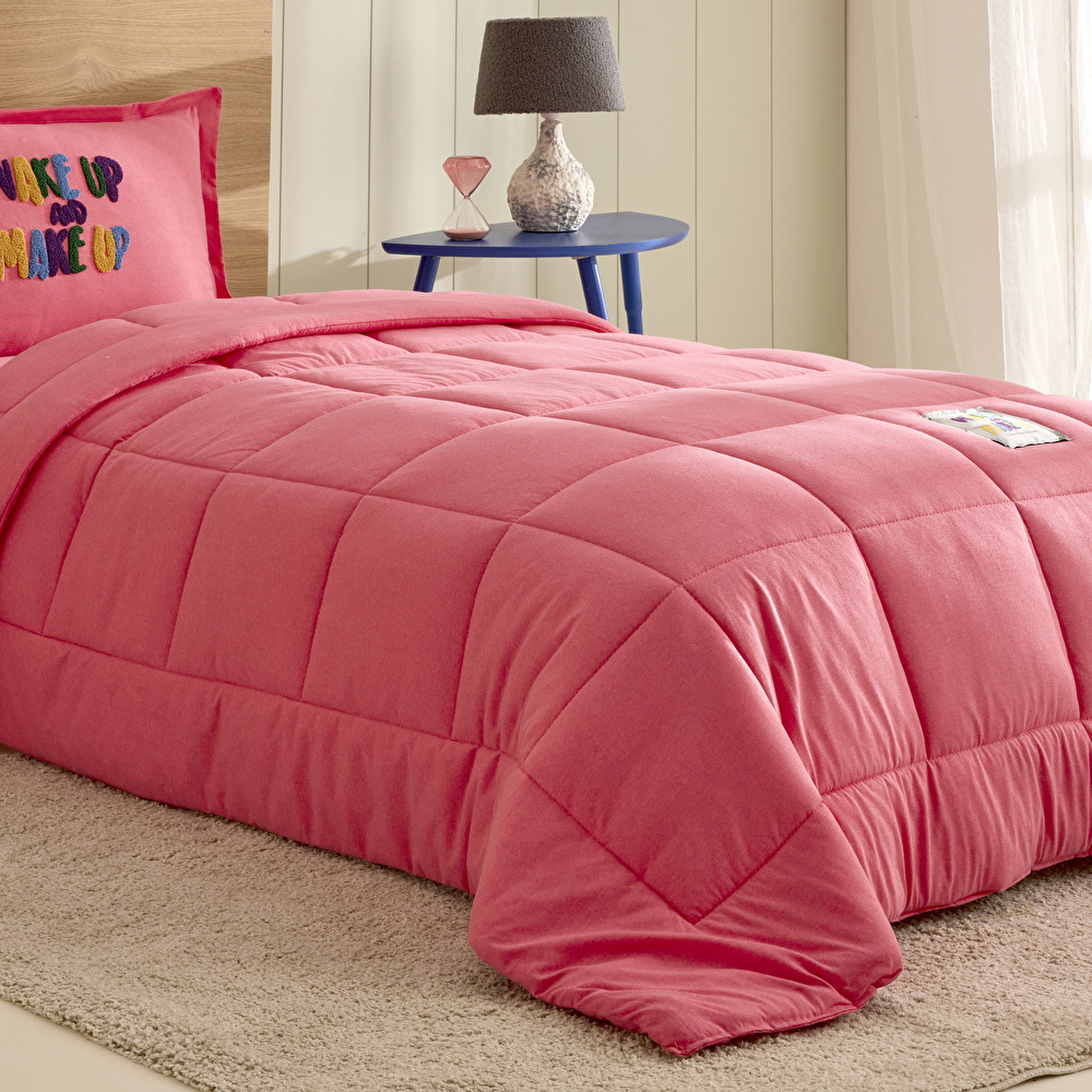 Karaca Home Motto Cotton Comfort Tek Kişilik Uyku Seti Fuşya görseli 3