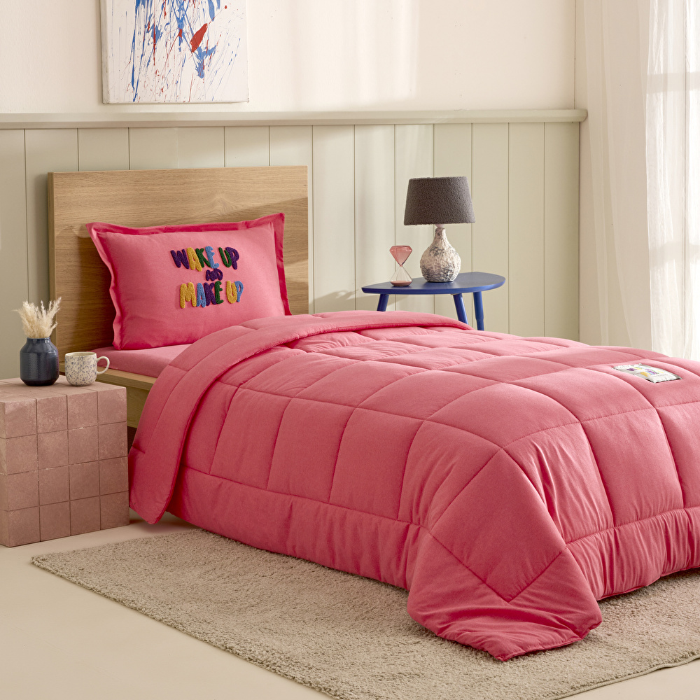 Karaca Home Motto Cotton Comfort Tek Kişilik Uyku Seti Fuşya görseli 2