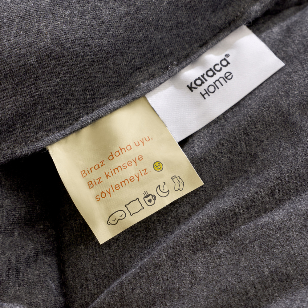 Karaca Home Motto Cotton Comfort Çift Kişilik Antrasit Uyku Seti görseli 8