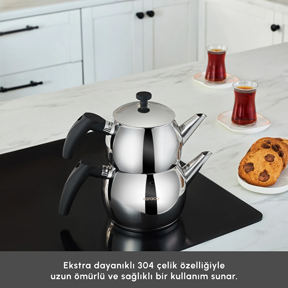 Karaca Alim İndüksiyon Tabanlı Midi Boy Çaydanlık görseli 4