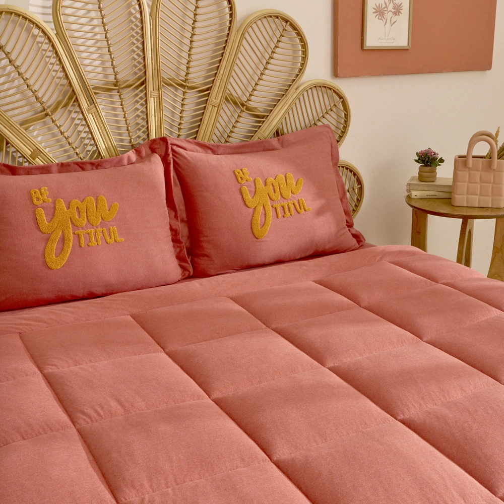 Karaca Home Motto Cotton Comfort Çift Kişilik Uyku Seti Mercan görseli 4