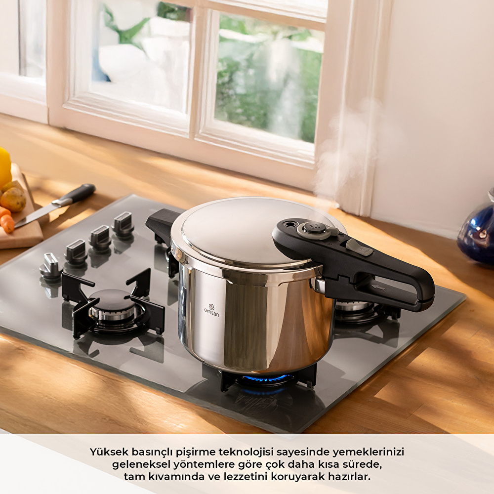 Emsan Fast Cooker Çift Emniyetli Düdüklü Tencere 4 +6 Lt görseli 2