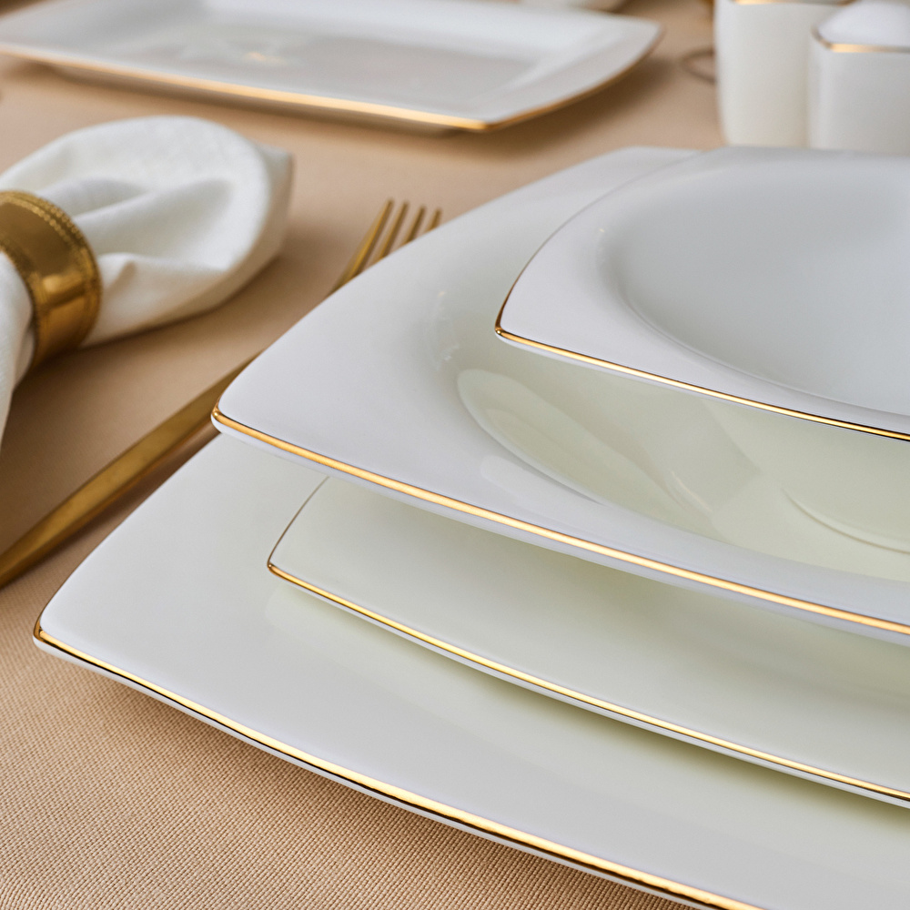 Karaca Fine Pearl Dara 58 Parça 12 Kişilik Yemek Takımı Gold görseli 5